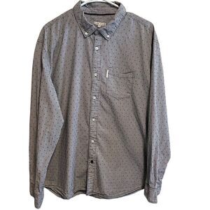 MARK ECKO- Men’s White & Black Long Sleeve Button Down Swiss Dot Shirt, Size XL